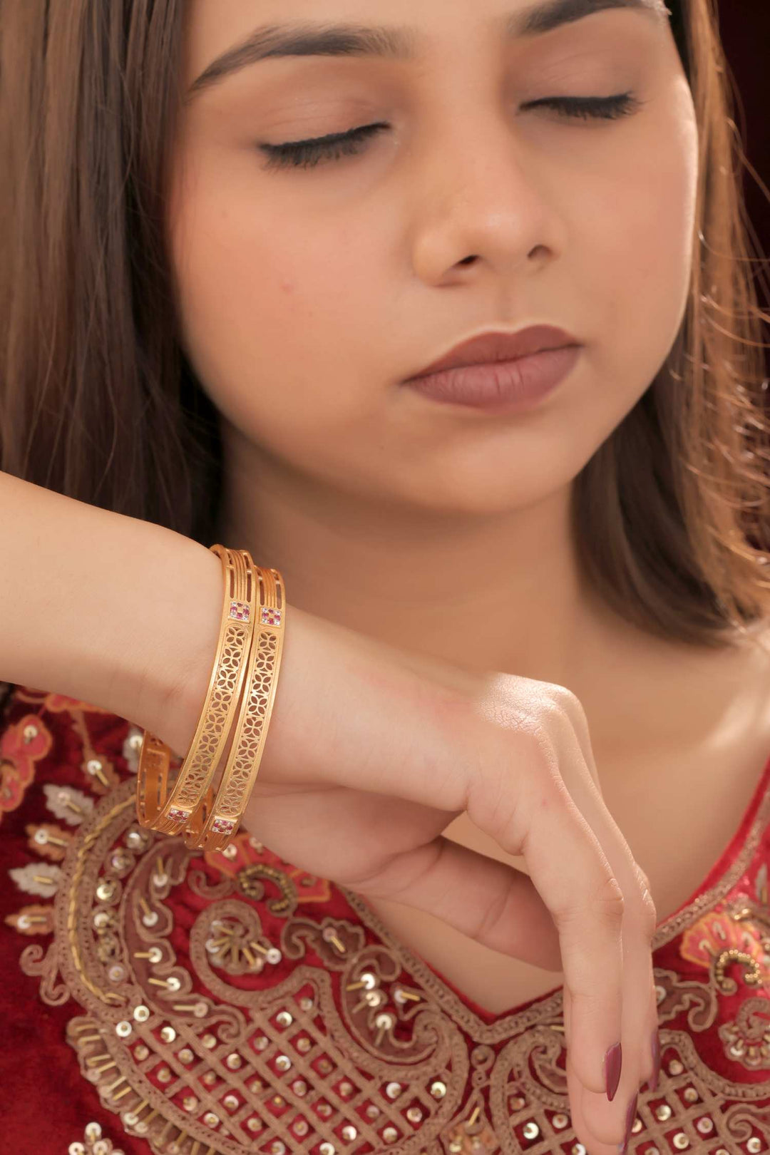 Zivay Bhavya Bangles – High Gold Plated (Set of 2)