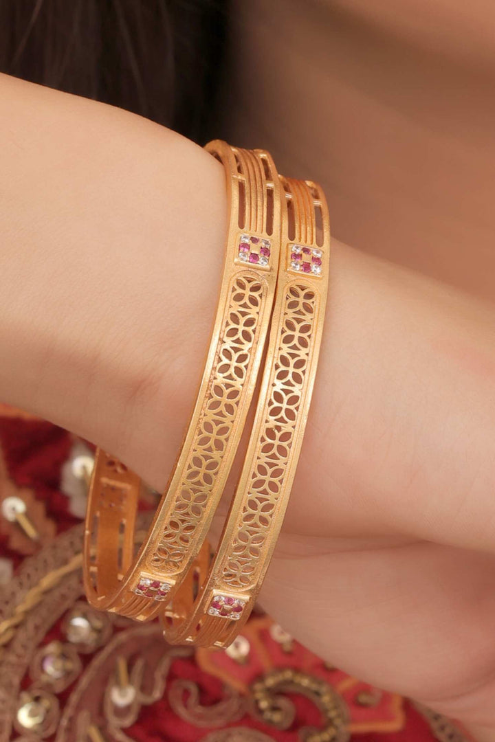 Zivay Bhavya Bangles – High Gold Plated (Set of 2)