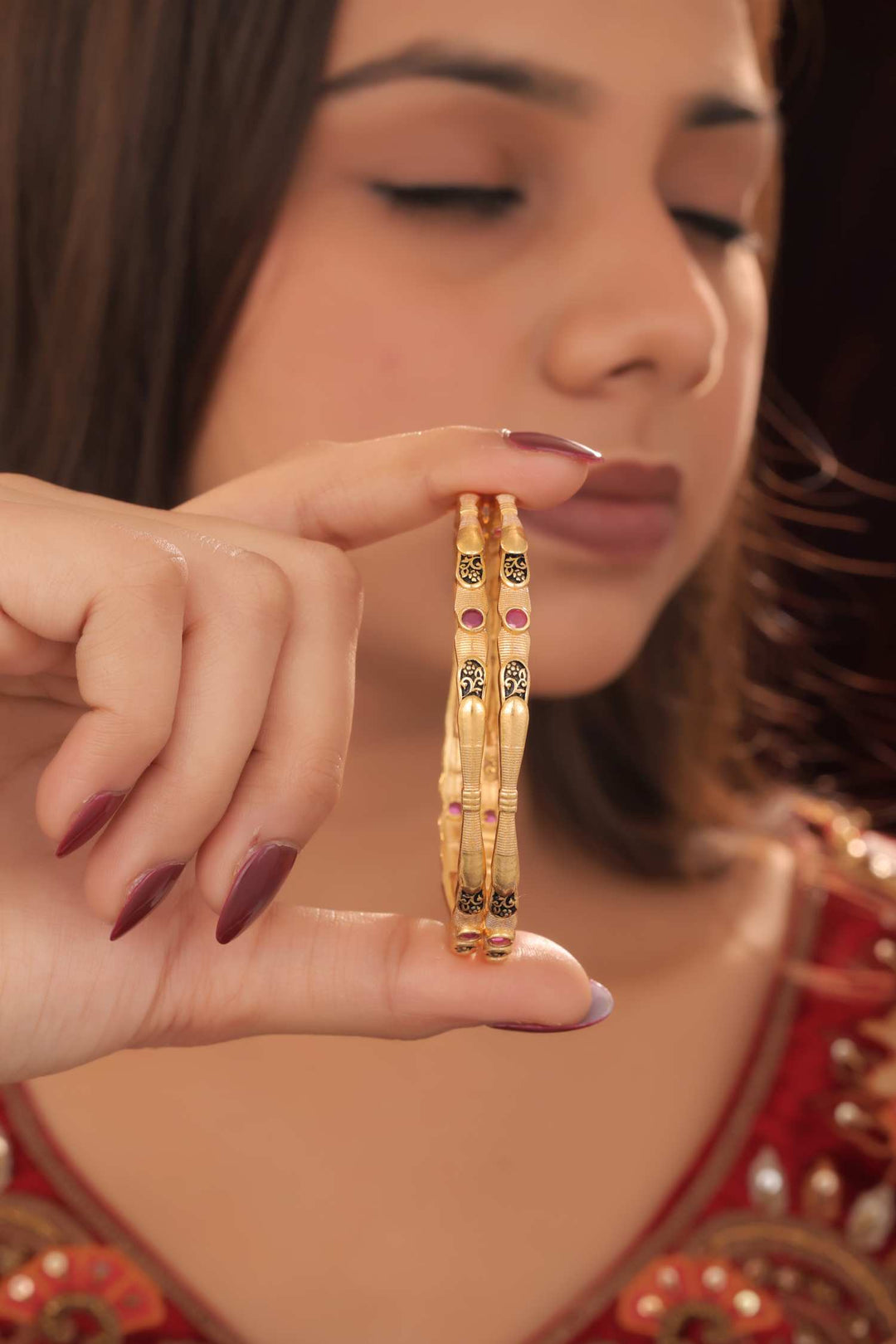 Zivay Nisha Bangles – High Gold Plated (Set of 2)