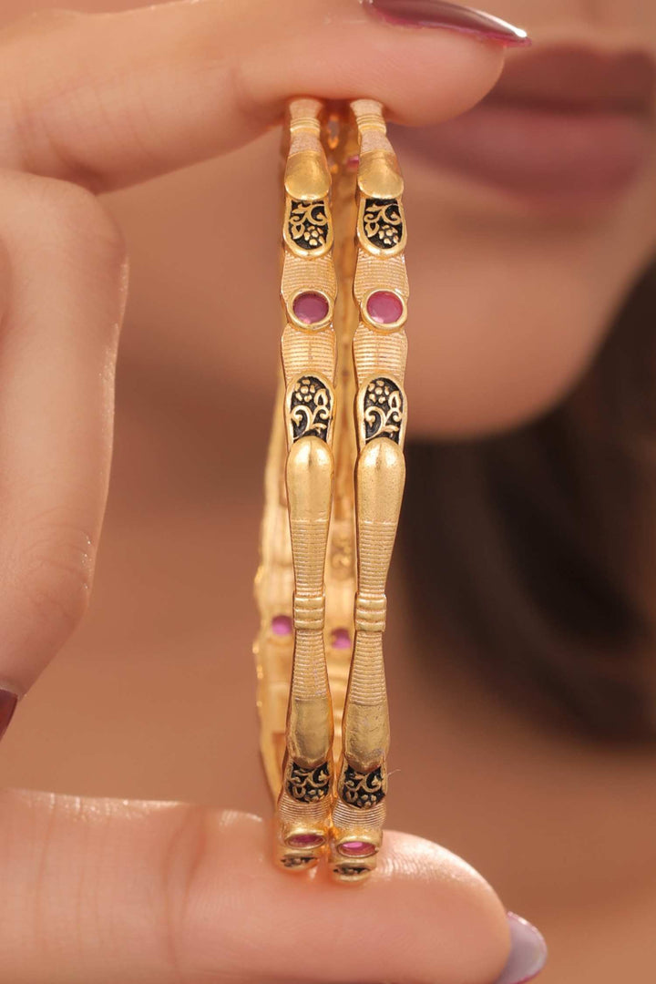 Zivay Nisha Bangles – High Gold Plated (Set of 2)