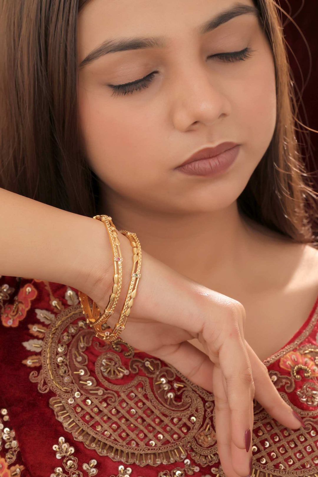 Zivay Prabha Bangles – High Gold Plated (Set of 2)