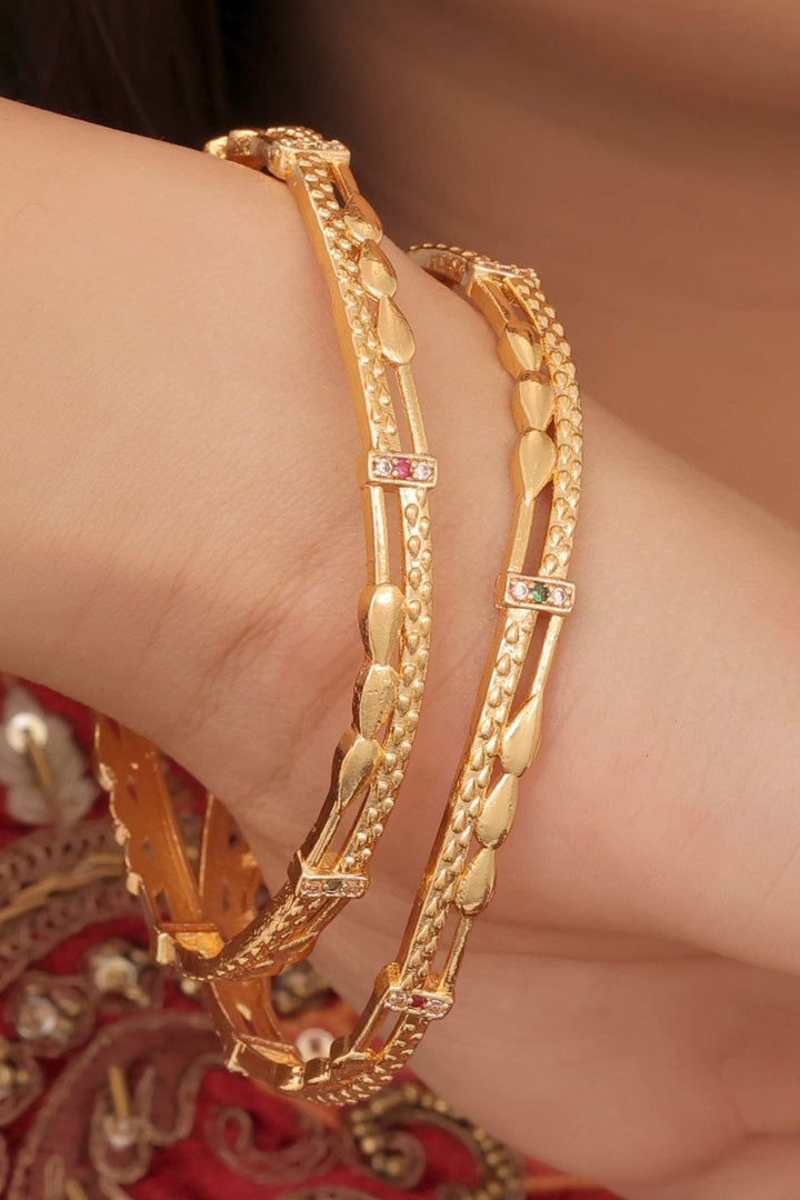 Zivay Prabha Bangles – High Gold Plated (Set of 2)