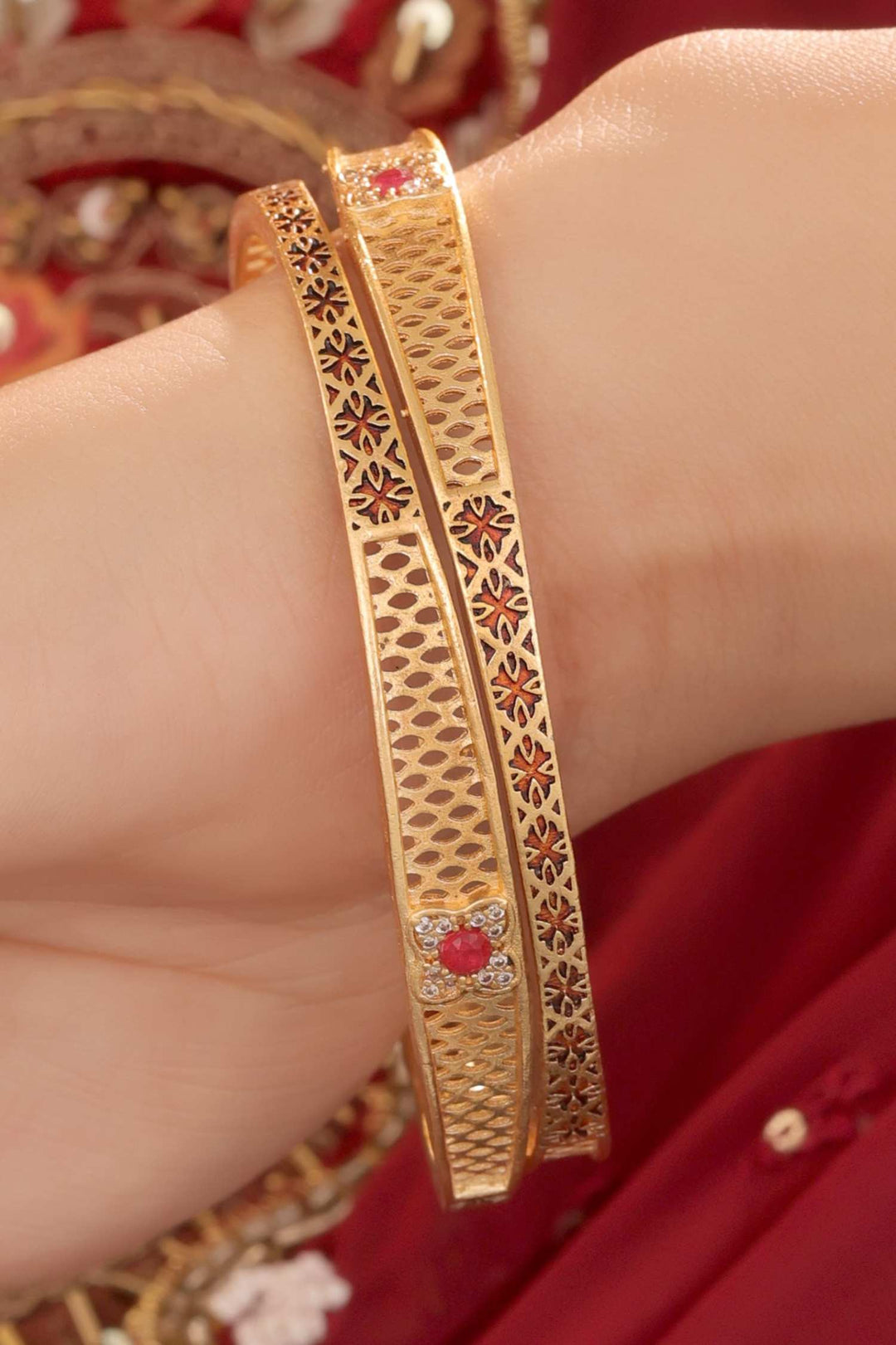 Zivay Hema Bangles – High Gold Plated (Set of 2)