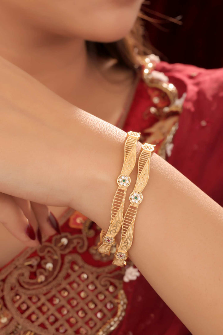 Zivay Vidya Bangles – High Gold Plated