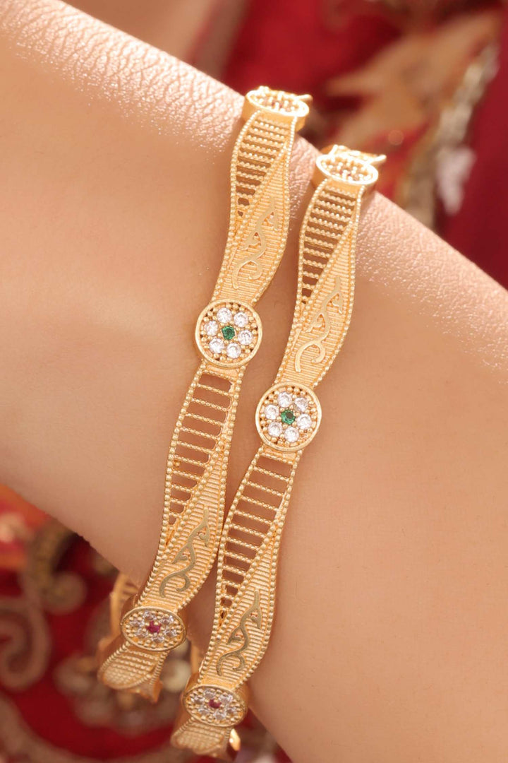 Zivay Vidya Bangles – High Gold Plated